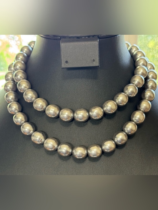 No brand Jewelry - Faux Pearl double strand choker style Silver Grey Necklace